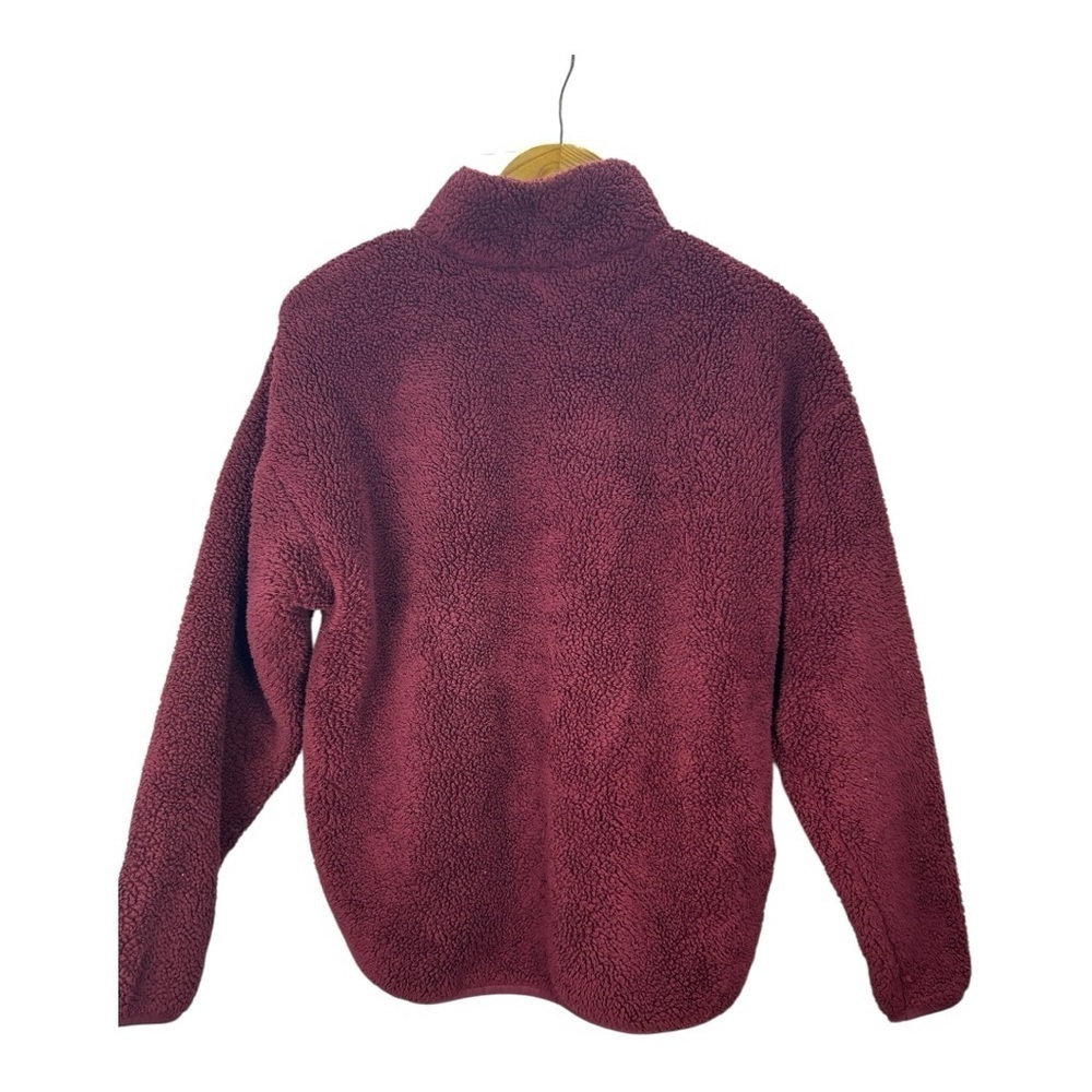 Pink Victoria’s Secret Fleece Zip Up Sweatshirt Cozy jacket Burgundy Size Small - Picture 2 of 7